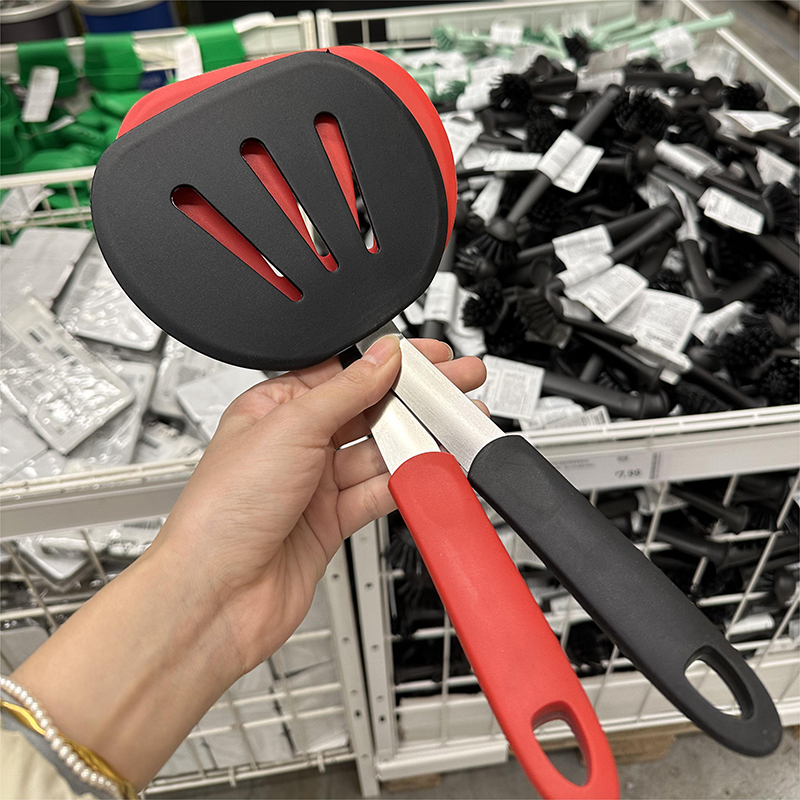 外贸款式大号硅胶铲不粘锅专用锅铲耐高温煎铲煎鱼铲子翻鱼铲漏铲