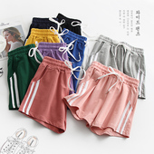 胖MM薄款 休闲运动短裤 热裤 女夏外穿纯棉阔腿宽松大码 高腰显瘦睡裤