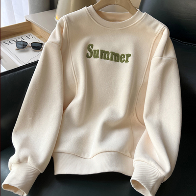 圆领卫衣女2025新款秋冬季韩版