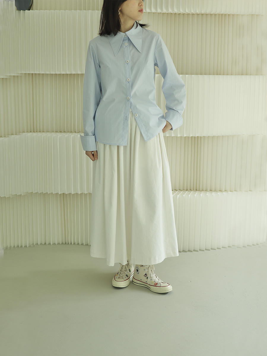 HAOLIAO复古尖领翻袖衬衫棉显肤