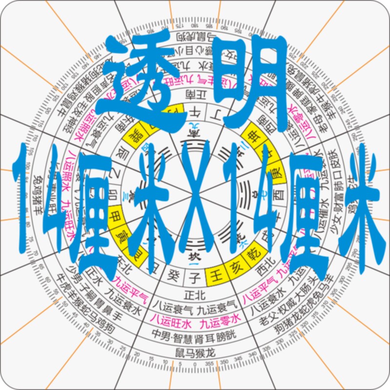 三元八运九运理气纳气调水立及尺14x14厘米