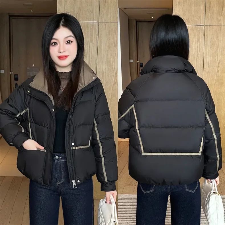2025新款冬季棉衣外套气质时尚显瘦百搭立领保暖加厚短款羽绒棉服