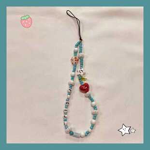 韩系ins爱心甜酷珠珠手机链条挂绳ins风ccd链子可爱手机壳挂绳