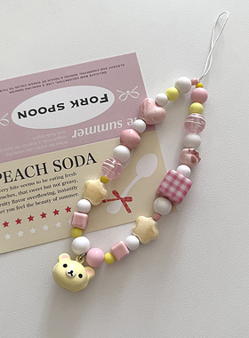 ins可爱铃铛轻松熊吊坠链ccd相机挂链装饰品可爱新款链条小众