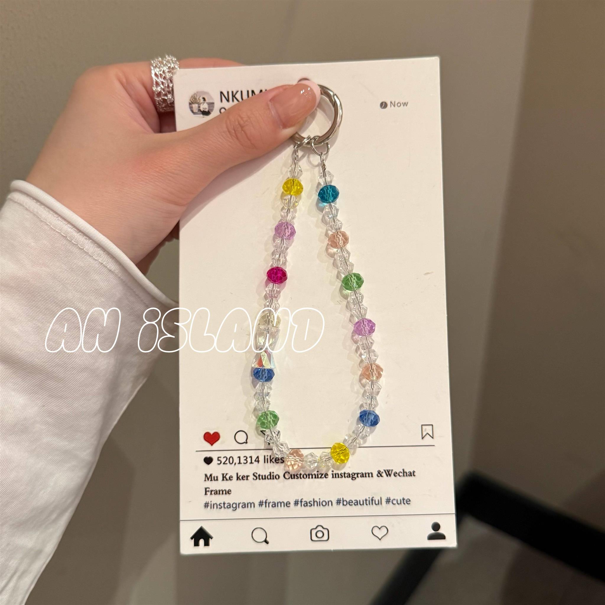 彩色宝石挂绳挂绳新款挂饰女款链条ins风高级感挂绳