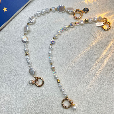 巴洛克链条高级感异形珍珠 手提链 挂链手拿链通用壳气质