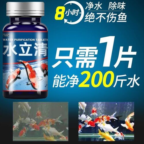 鱼缸清水液净水片水质除臭去腥鱼缸水族箱鱼池清水养鱼去黄水克星
