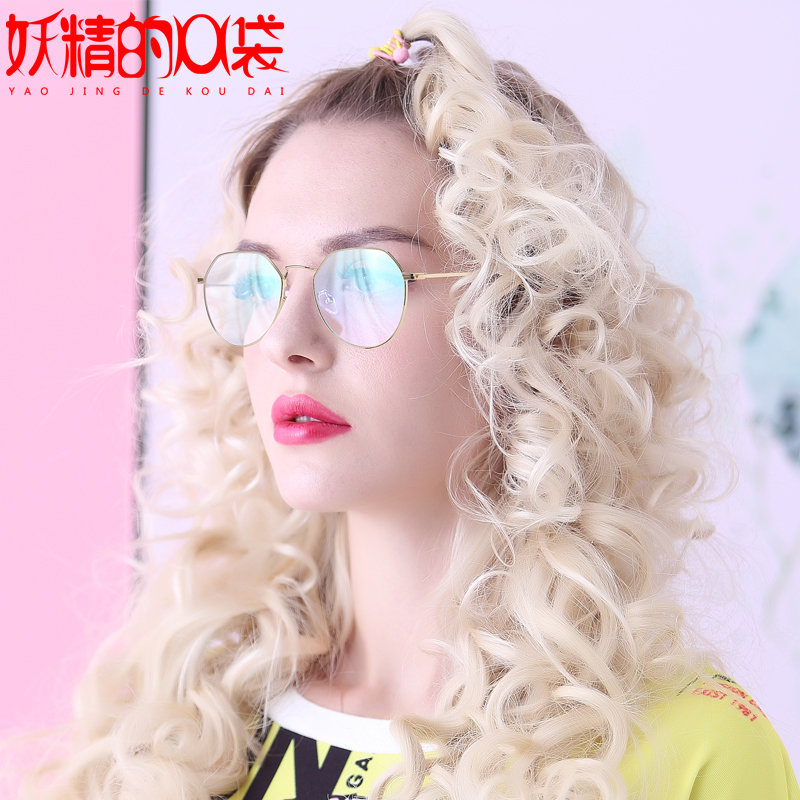 防辐射抗蓝光近视眼镜女显脸小素颜黑框平光镜电脑护眼复古眼睛潮
