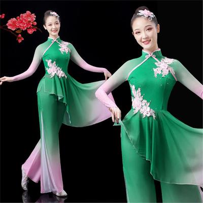 2025新款古典舞演出服女胶州民族扇子伞舞蹈服装广场舞秧歌服套装