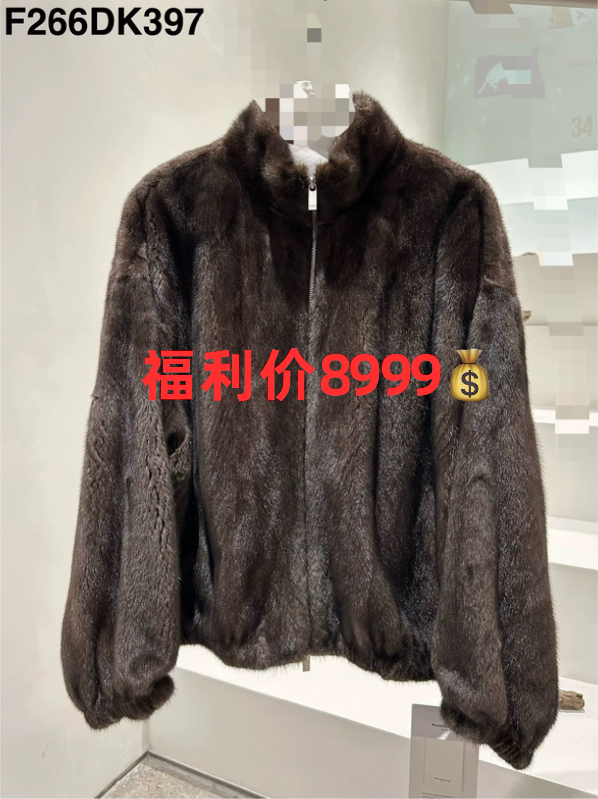 欧洲站2025冬季新款时尚立领拉链水貂毛皮草外套女短款