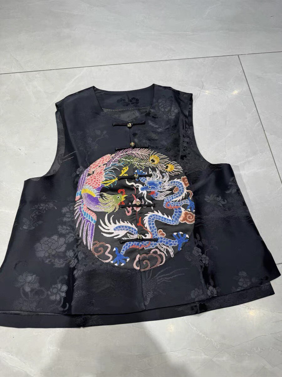 云锦手工盘扣旗袍唐装上衣中式复古风汉服古董珠绣