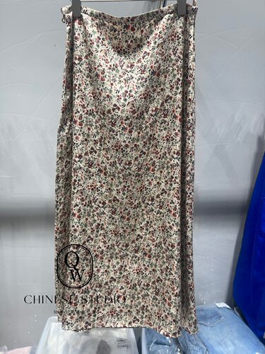 春夏度假风 提花+印花 真丝萝 加厚真丝中长款半裙  A字型