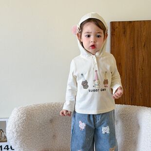 2.24新款上新）蔗梨童装女童套装春装2026新款儿童长袖t恤牛仔裤