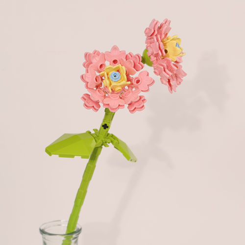 积木花束单支永生花朵玫瑰向日葵diy手工拼装玩具送女友节日礼物