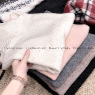 特！人手三条！[高领全毛4号]无缝金豆纱纯色宽松针织衫毛衣 1132