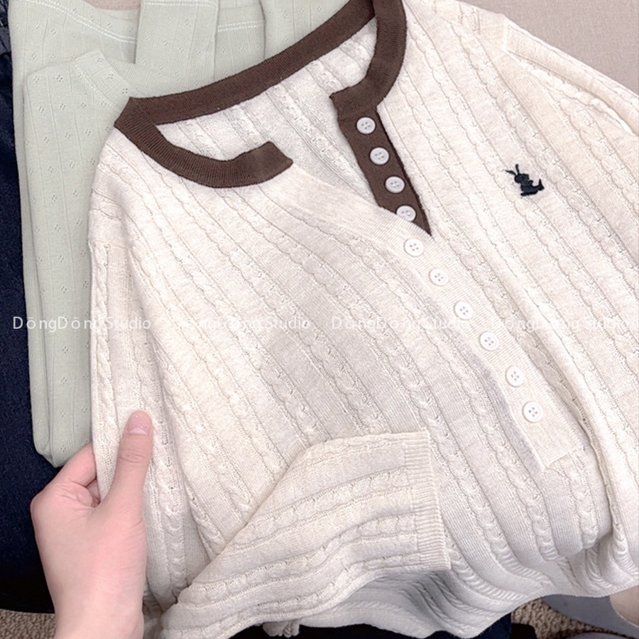 /米棕麻花/~亲肤感 长袖毛针织衫女士2026新款55008