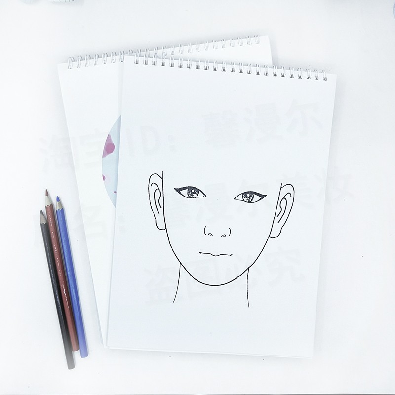 彩妆彩妆专业化妆师眼影化妆脸模素描美人图纸妆图 美人图练妆册