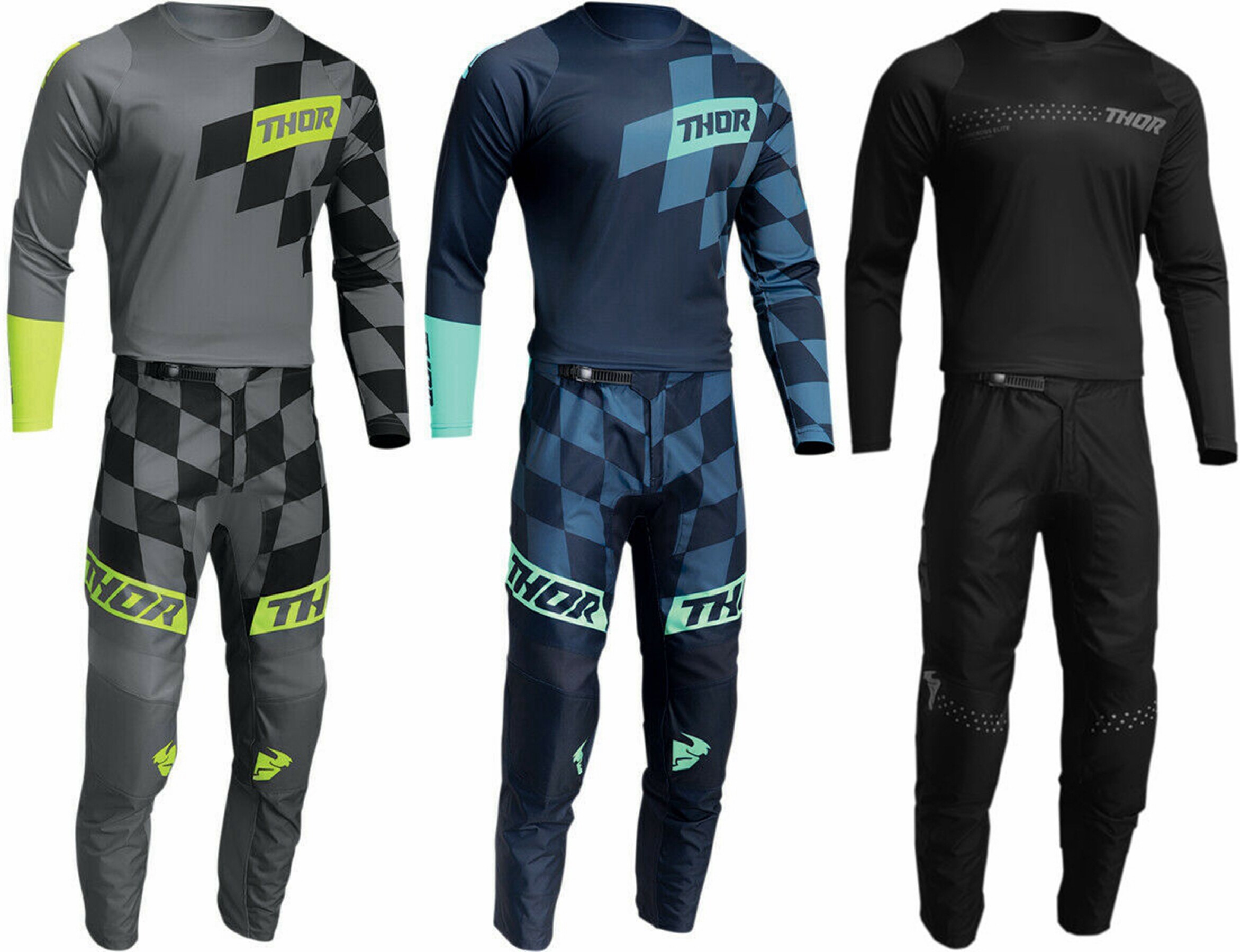 2022新款美国thor雷神摩托机车骑行越野套装t恤裤四季男女超大小