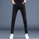 潮流休闲长裤 2025秋季 子潮 男潮牌修身 小脚男士 个性 拼接黑色牛仔裤