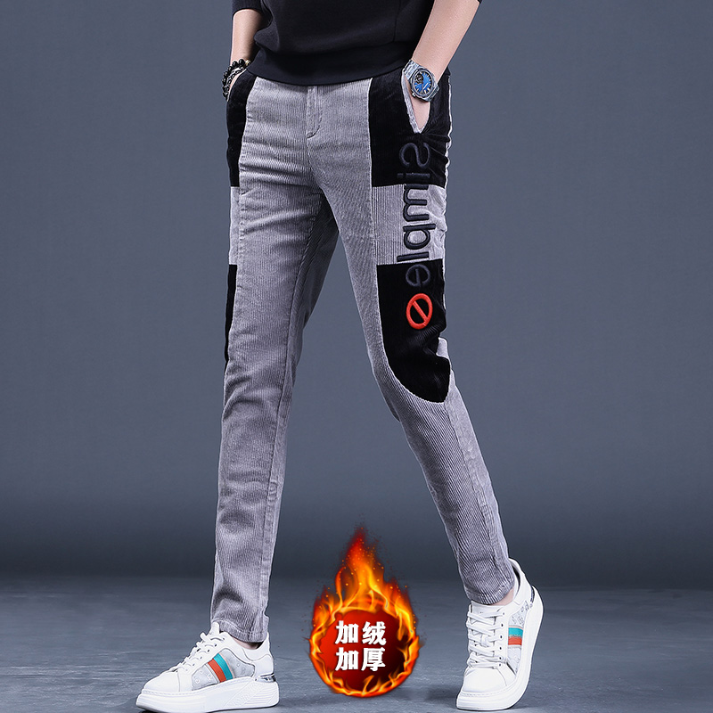 海豪森长裤修身潮灯芯绒休闲