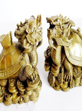 铜龙龟背元宝龙龟桌面摆件礼品