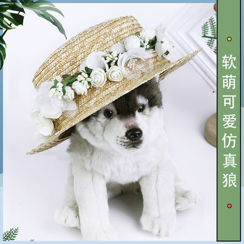 创意仿真狼毛绒公仔可爱卡通个性仿真狼玩具儿童生日礼物玩偶 - 封面
