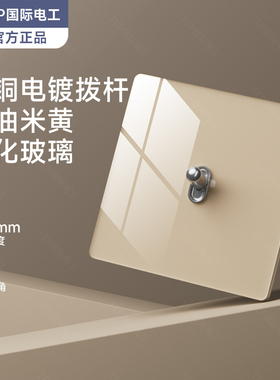 国际电工可可蛋奶玻璃复古拨杆开关插座面板单开单联一开单控1开