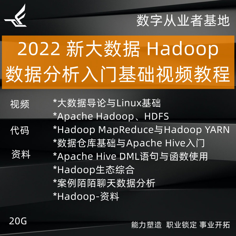 2024年新大数据Hadoop分析入门基础视频教程python初中高级零学习
