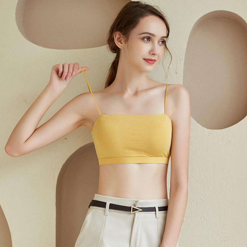 美背吊带内搭背心抹胸夏防走光薄款带胸垫聚拢上托裹胸打底防震女
