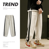 2025男士秋季冬季新款条纹个性化创意百搭休闲长裤，男装休闲裤，星座1508