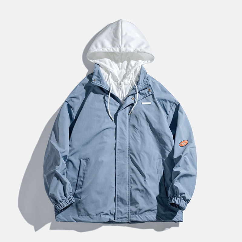 夹克男士韩版假两件外套新款2025秋季工装衣服百搭宽松2122，男装夹克，星座1508