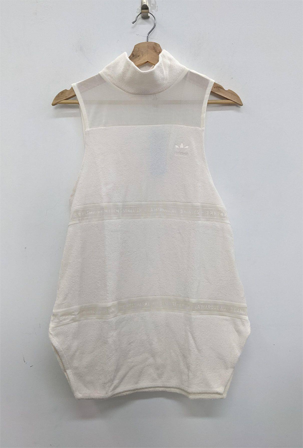 ADIDAS NMD Tank Top 三叶草设计师半透视女子无袖长款T恤 BQ5376