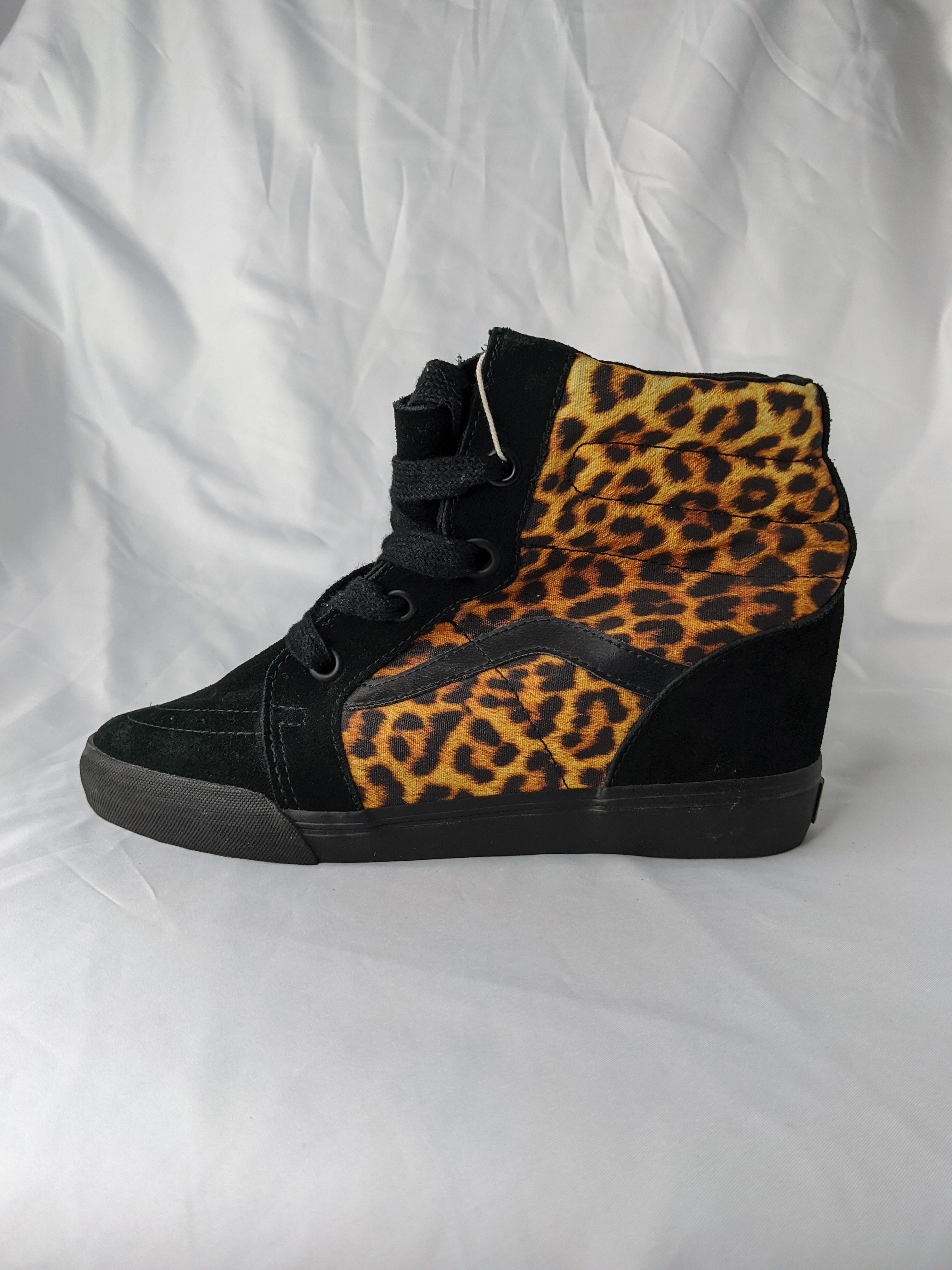 VANS SK8-HI X UP 女子牛皮豹纹 内增高休闲鞋 OUDHOK3 无原鞋盒