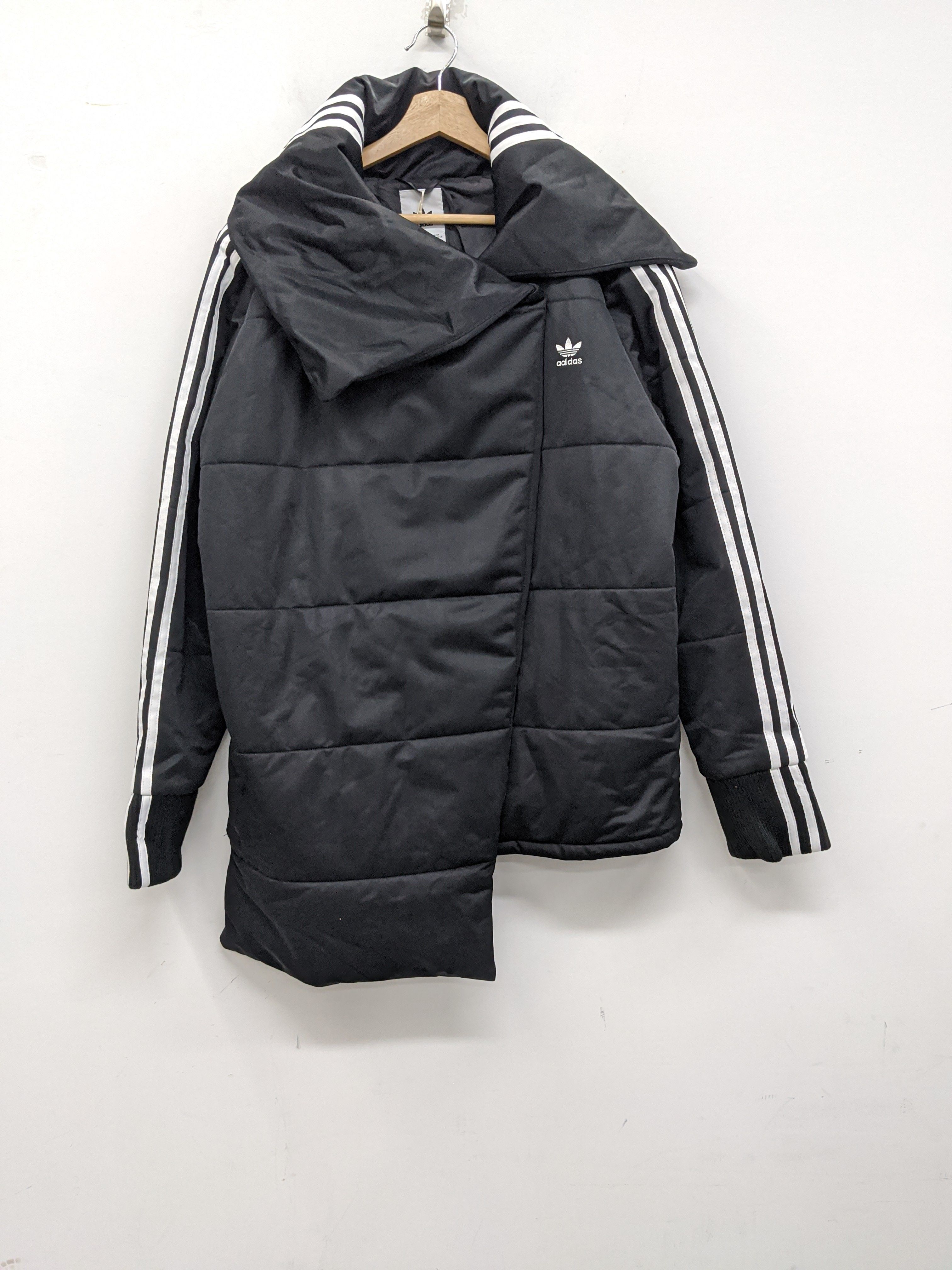 正品 ADIDAS 三叶草  中长款 女子不对称设计冬季运动棉服 EC1916