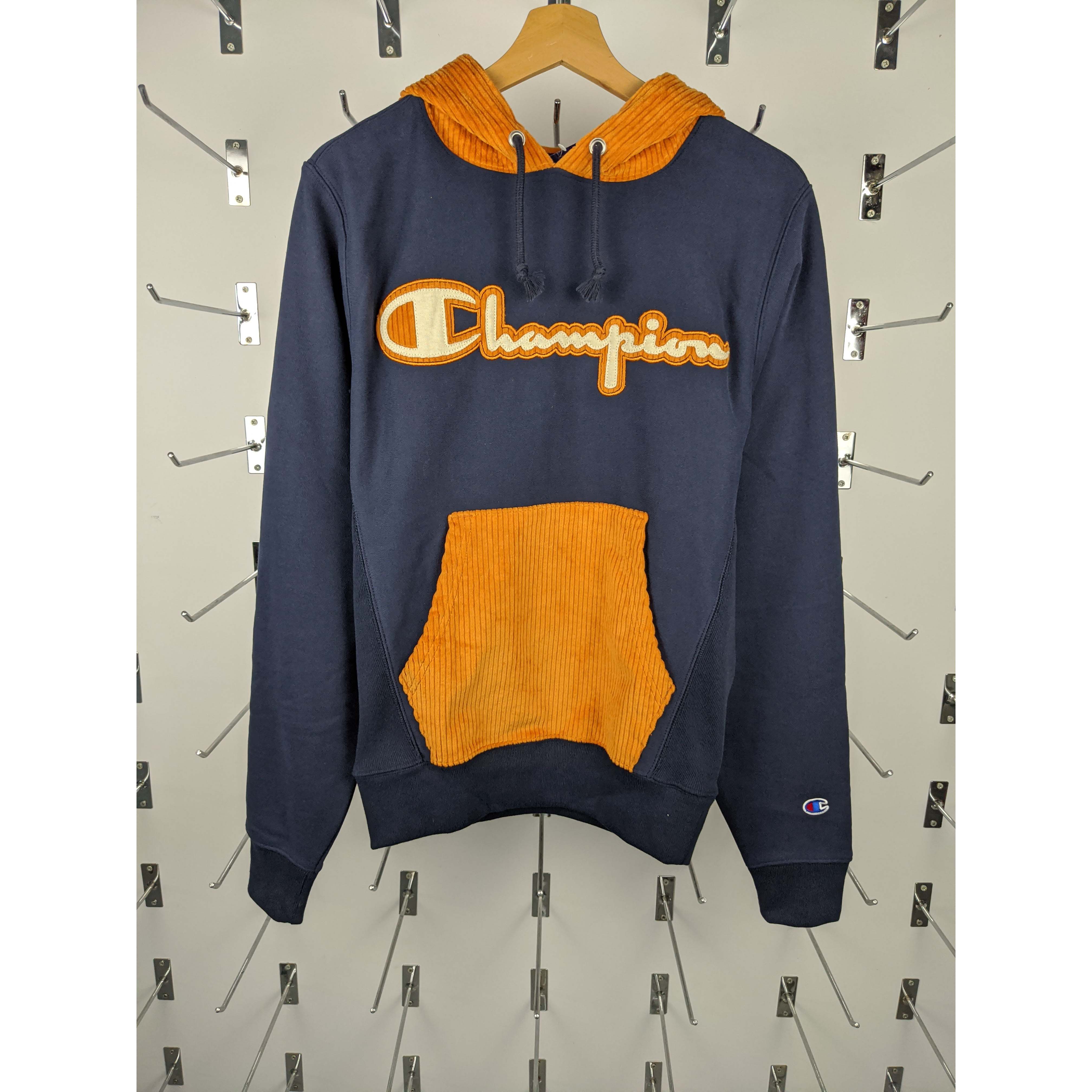正品 冠军 CHAMPION 男女灯芯绒复古拼色连帽套头衫 4448550267