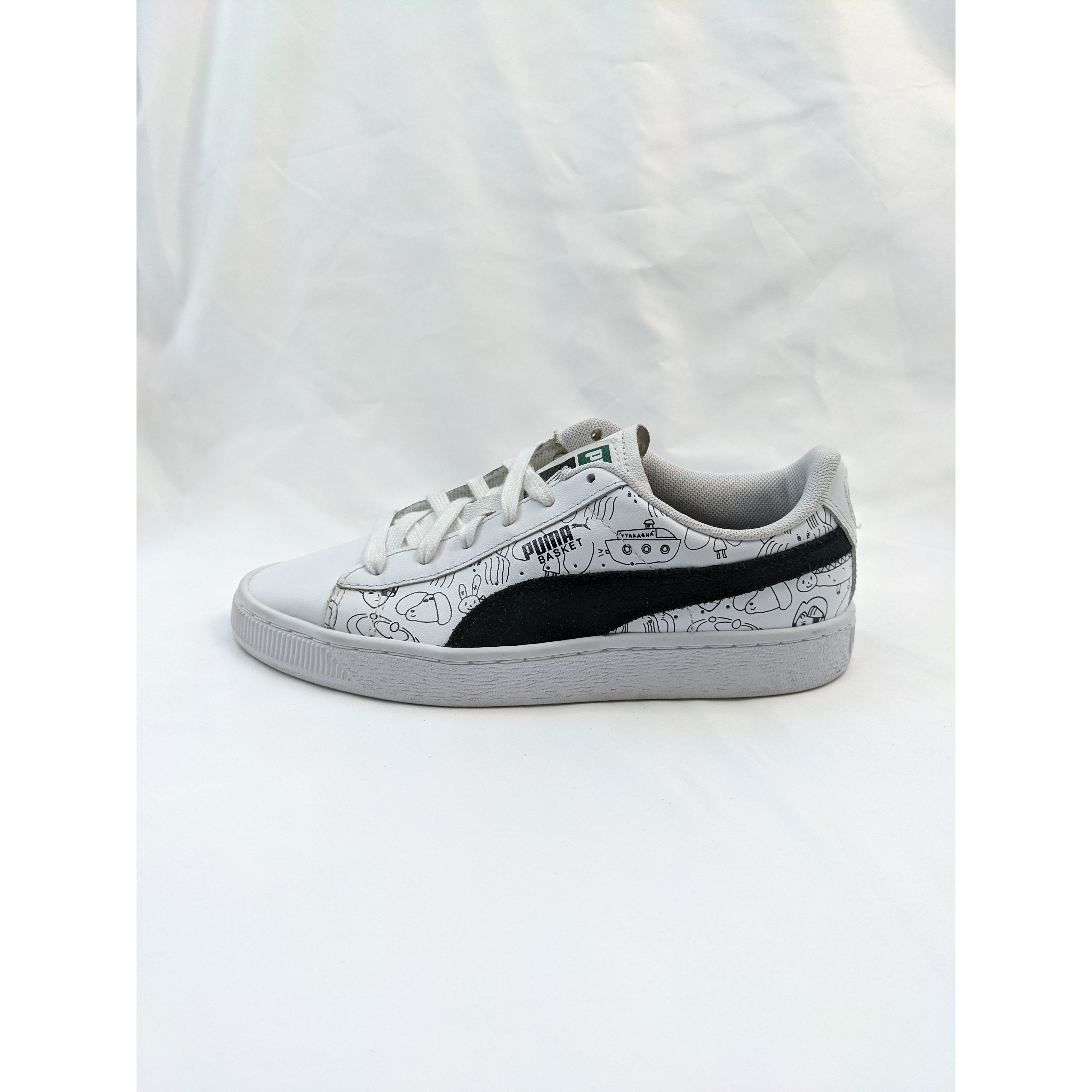 Puma x Tyakasha Basket 塔卡沙 白塗鴉 女子德训鞋 370125-01.