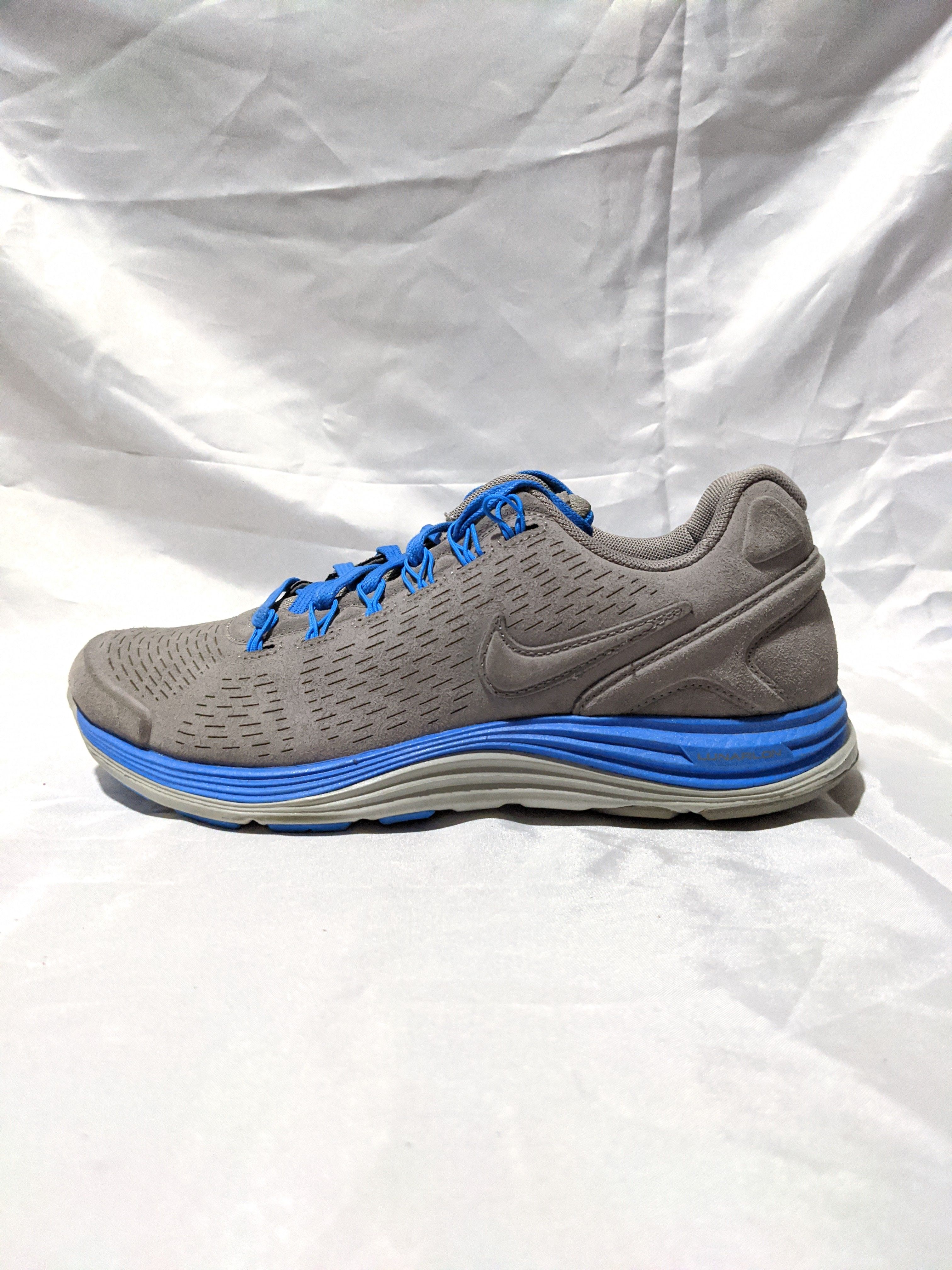 耐克 NIKE LUNARGLIDE+4 男子登月4翻毛皮鞋面跑步鞋 554957 040.