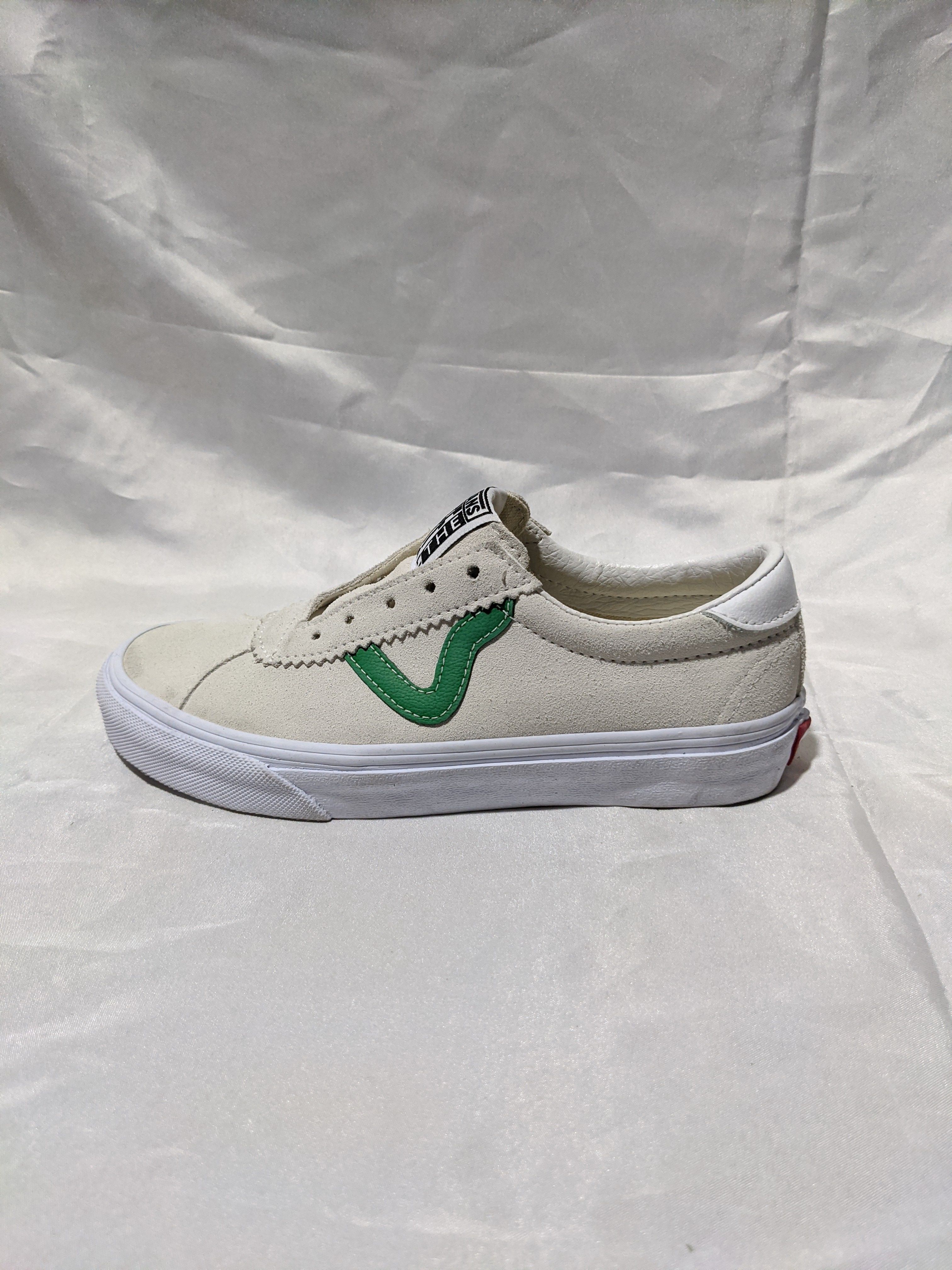 VANS SPORT 女款米白绿低帮 耐磨复古休闲翻毛皮板鞋 VN0A4BU602Q