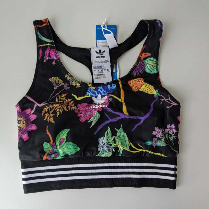 ADIDAS BRA 三叶草 女子迷幻植物 休闲健身瑜伽运动内胸衣 DT8290