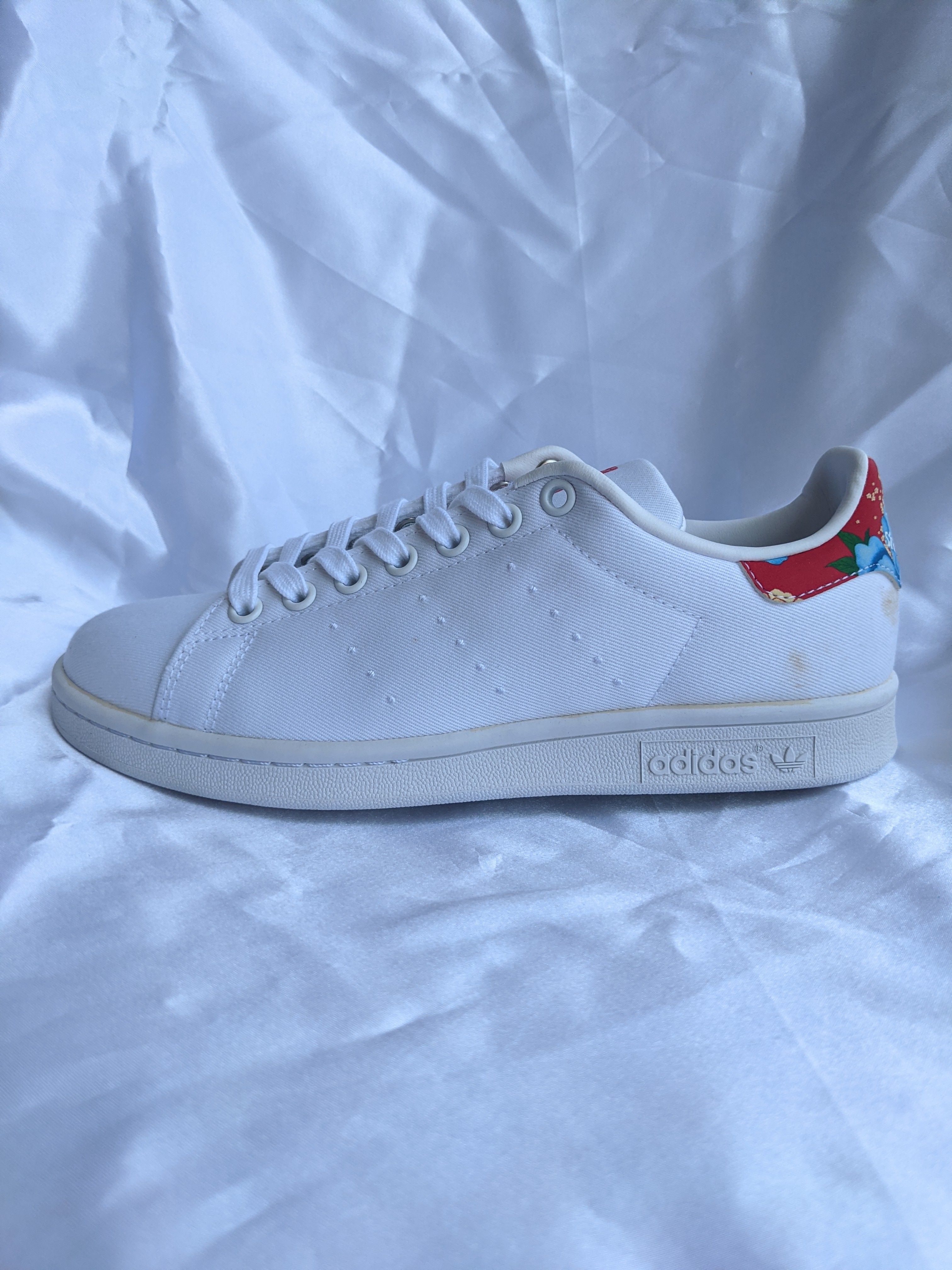三叶草 ADIDAS STAN SMITH 女子花卉帆布鞋面休闲鞋 BB5157 脏迹