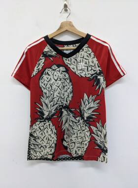 adidas 3 Stripes Tee Multicolor 联名三叶草女子短袖T恤 DH3060