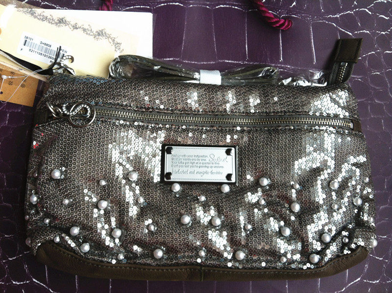 salad 专柜正品  女士时尚亮片珍珠斜跨包05101原835