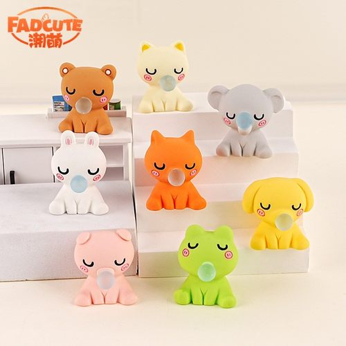 直播萌粒摆件动物崽崽手工diy树脂萌粒装饰品可爱解压车载小摆件