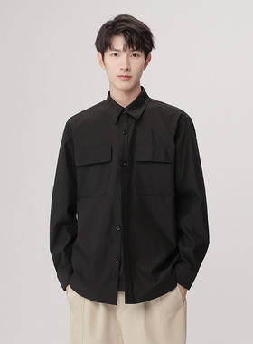帝创者C2321秋季新款男生长袖衬衫休闲大口袋宽松潮流衬衣外套