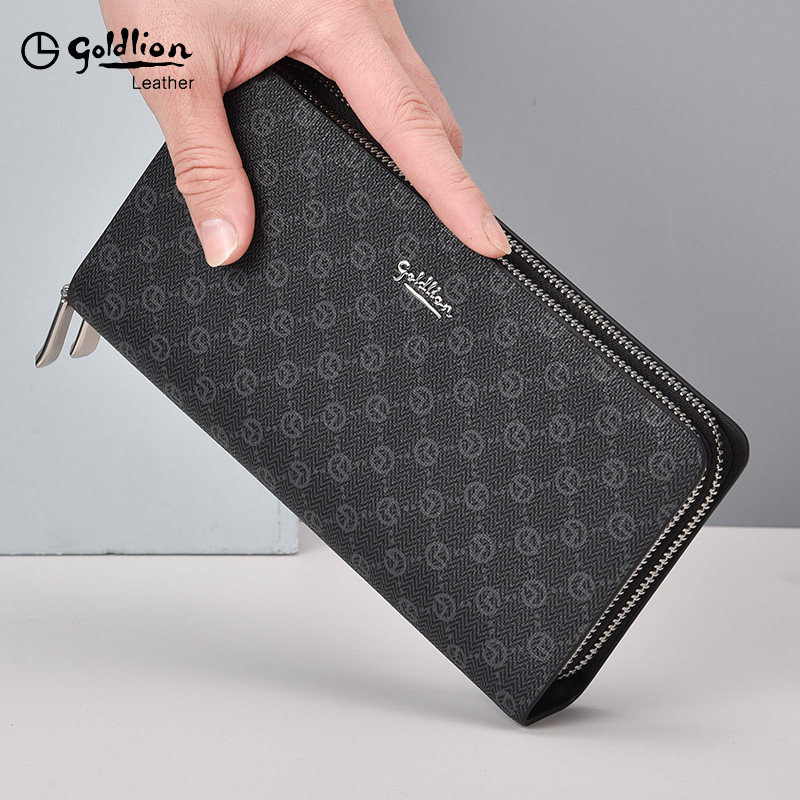 金利来钱包男士长款皮夹双拉链大容量手包2023新款奢侈品牌手拿包