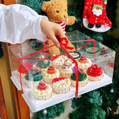 圣诞节12粒纸杯蛋糕包装 盒4粒6粒盒子春节六 十二马芬杯子打包盒