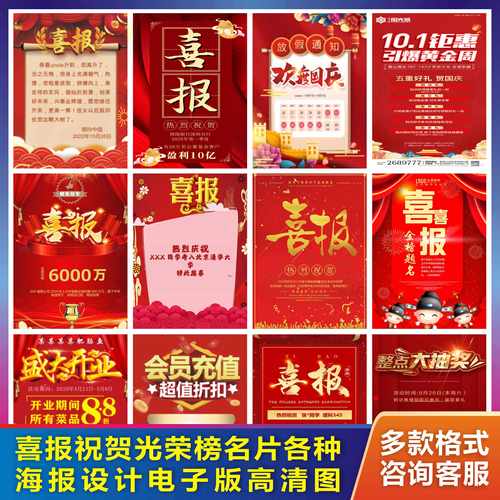 海报设计喜报模板ppt销售业绩战报排版捷报签单图片设计代做制作