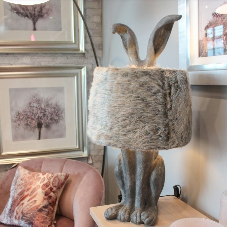 现 纽约下城公园进口毛富利绒绒茸茸娇羞小野兔趣味台灯