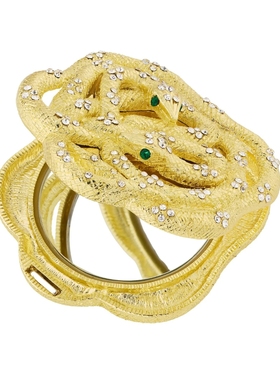 现 纽约下城公园进口Olivia Riegel斯潘蒂水晶镶嵌金蛇银蛇随身镜