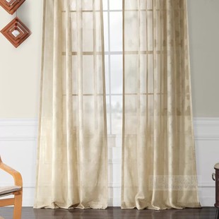 纽约下城公园进口淡雅十字花织锦半遮光窗帘纱帘三种颜色三种尺寸